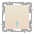 Выключатель Intro Accent 6-102-02 с подсветкой, 10А-250В, IP20, СУ, AL/CU, слоновая кость