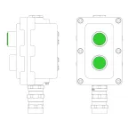                  Взрывонепроницаемый пост управления из алюминия LCSD-02-B-MC-L1G(220)x1-P1G(11)x1-PCMB-KA3MHK
               