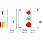 Взрывозащищенный пост управления из полиэстера CPE-Р-05 - (1xLR(250) - P1G(11) - 1xP3E(11)) - 2x6018AASBKGM2SB(C)1Ex d e IIC T6 Gb / Ex tb IIIC T80°C Db IP66