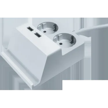Удлинитель бытовой с заземлением 2 USB, подставка для телефона, 1,5м