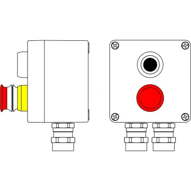 Взрывозащищенный пост управления из алюминия CPE-A-12 -(1xP1B(11) -1xP3E(11)) - 2x6018AASBKGM2SB(C)1Ex d e IIC T6 Gb / Ex tb IIIC T80°C Db IP66
