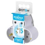 Разветвитель электрический (тройник) АМ 16-3Е, 16А, с заземлением