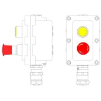                  Пост управления взрывонепроницаемый из алюминия LCSD-02-B-MB-L1Y(220)x1-P6E(11)x1-PBMB-KAEPM2MHK-20
               