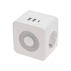                  Двойник электрический Куб 16А с/з + 2хUSB-A 2,4А + USB Type-C 3А с ночной подсветкой, белый
               