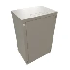 Шкаф настенный 19-дюймовый 19'' 22U 1086x600х450мм стеклянная дверь с перфорацией ручка с замком серый RAL 7035 WRline''