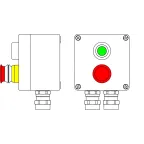                  Взрывозащищенный пост управления из алюминия CPE-A-12 -(1xP1G(11) -1xP3E(11)) - 2x6018AASBKGM2SB(C)1Ex d e IIC T6 Gb / Ex tb IIIC T80°C Db IP66
               