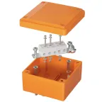                  Коробка пластиковая FS с гладкими стенками и клеммниками IP56 100х100х50мм 5р 450V 20A 10мм.кв
               