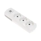                  Колодка PREMIUM 3 гнезда, с/з, 2 USB, белый
               