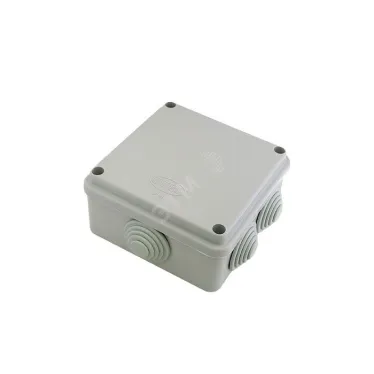 Коробка распределительная 100?100?50 6 муфт д32, крышка на винтах, IP55, открытой проводки, серый
