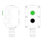                  Взрывонепроницаемый пост управления из алюминия LCSD-02-B-MB-L1G(220)x1-P1B(11)x1-PBMB-ANP15BMB
               