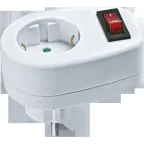 Переходник Navigator 94 669 NAD-1E-СS-WH 1гнездо с выключателем