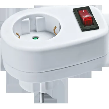 Переходник Navigator 94 669 NAD-1E-СS-WH 1гнездо с выключателем