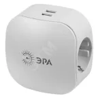                  Тройник 3гн 220V + 2xUSB 2000mA, c заземл, со шт (белый) (6/36/864) SP-3e-USB-2A
               