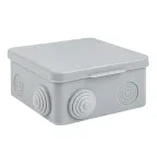 Коробка распределительная КМР-030-014 с крышкой (100х100х50) для прямого монтажа, 10 мембр. вводов серая IP55 розн. стикер EKF