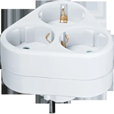 Разветвитель Navigator 94 693 NAD-S-3E-WH 3 гнезда треугольник с заземлением