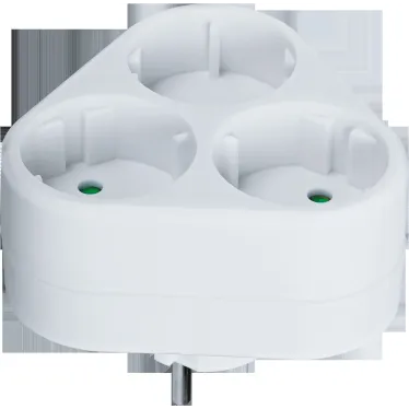 Разветвитель Navigator 94 694 NAD-S-3X-WH 3 гнезда треугольник без заземления