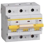                  Выключатель автоматический трехполюсный 10А С ВА47-100 10кА
               