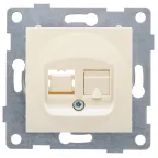 Розетка компьютерная RJ45 Ugra, механизм, одинарный, бежевый