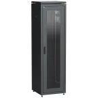 Шкаф сетевой 19дюйм LINEA N 47U 600х800 мм стеклянная передняя дверь. задняя металлическая черный