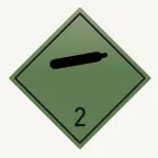Знак для маркировки опасных грузов 2.1 ''Невоспламеняющиеся, нетоксичные газы'' 250х250 мм, пленка самоклеящаяся ГОСТ 19433-88