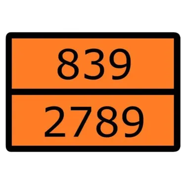 Знак для маркировки опасных грузов ''Номер ООН 839/2789'' ГОСТ Р 52290-2004 300х400 мм, пленка самоклеящаяся ГОСТ 19433-88