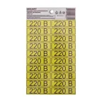 Наклейка знак электробезопасности «220 В» 15х50 мм (с хедером, 20 шт на листе), REXANT