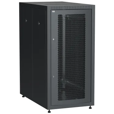 Шкаф LINEA E 24U 600х1000мм двери 2шт перфорированная и металл черный