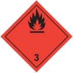 Знак для маркировки опасных грузов ''Кл.3'' 250х250 мм, пленка самоклеящаяся ГОСТ 19433-88