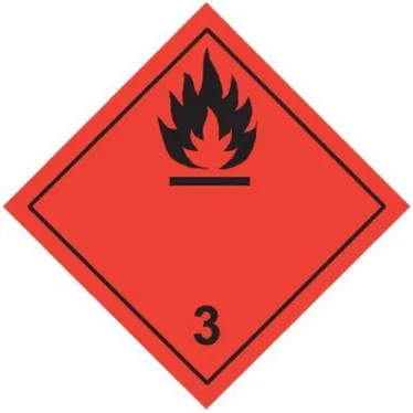 Знак для маркировки опасных грузов ''Кл.3'' 250х250 мм, пленка самоклеящаяся ГОСТ 19433-88