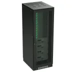 Шкаф напольный 24U 800х800 двери перфорированная/перфорированная укомплектован вводом и заглушками RAL 9005