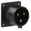 Вилка встраиваемая 32А/230V/1P+N+E/IP44, черная