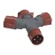 Адаптер трехлучевой16А 3Р+PЕ IР44 380В TS1013-214
