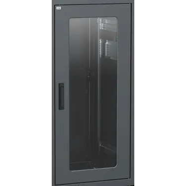 Дверь стеклянная 800мм шкафа LINEA N 38U чер.