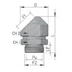 Адаптер поворотный градусов M20x1.5 IP68/IP67 никелированная латунь