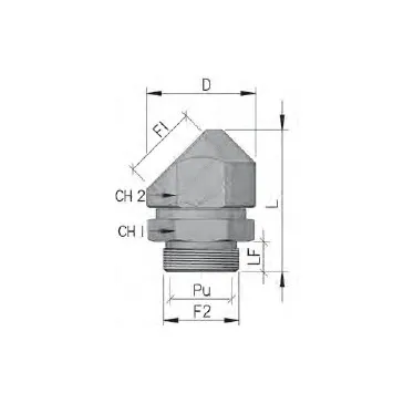 Адаптер поворотный градусов M20x1.5 IP68/IP67 никелированная латунь