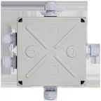 Коробка КМ41330 распаячная для открытой проводки 100х100х50мм IP55 (RAL7035 гермовводы PG9 5 шт)