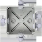 Коробка КМ41330 распаячная для открытой проводки 100х100х50мм IP55 (RAL7035 гермовводы PG9 5 шт)
