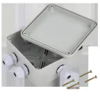 Коробка КМ41330 распаячная для открытой проводки 100х100х50мм IP55 (RAL7035 гермовводы PG9 5 шт)