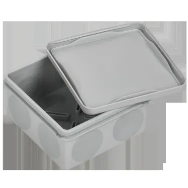 Коробка расп. КМ42455 о/п 100х100х50мм IP67 8 вв. серая