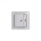 GLOSSA Выключатель карточный в рамку белый сх.6