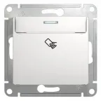 GLOSSA Выключатель карточный в рамку белый сх.6