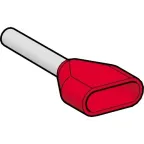 Наконечник двухжильный средний 1мм.кв красный