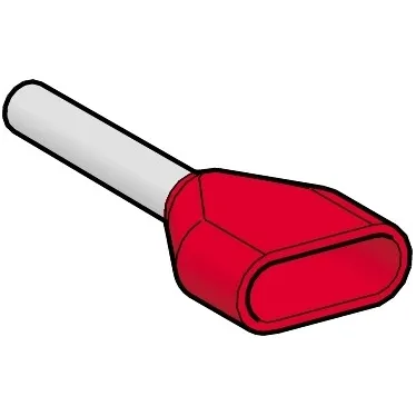 Наконечник двухжильный средний 1мм.кв красный