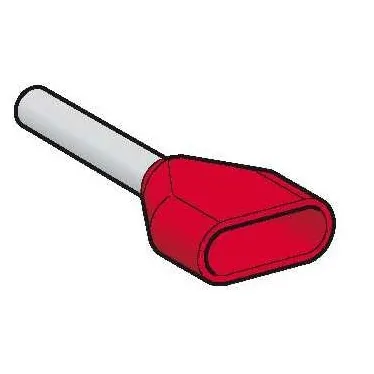 Наконечник двухжильный средний 1мм.кв красный