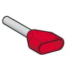 Наконечник двухжильный средний 1мм.кв красный