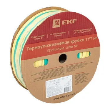 Трубка термоусаживаемая ТУТ нг 50/25 жел-зел рулон PROxima