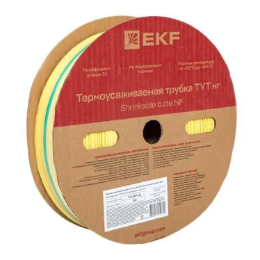 Трубка термоусаживаемая ТУТ нг 40/20 жел-зел рулон PROxima