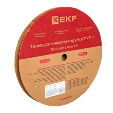 Трубка термоусаживаемая ТУТ нг 16/8 красная рулон PROxima