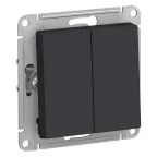                  Переключатель двухклавишный ATLASDESIGN схема 6 10АХ механизм карбон
               