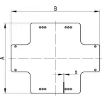 Монтажная пластина из оцинк. стали 161х121х1,3мм, для коробок 190х140мм